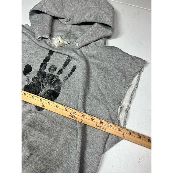 Jerry Garcia Handprint Lee Cut Off Hoodie Sweatshirt Size large - Picture 4 of 7